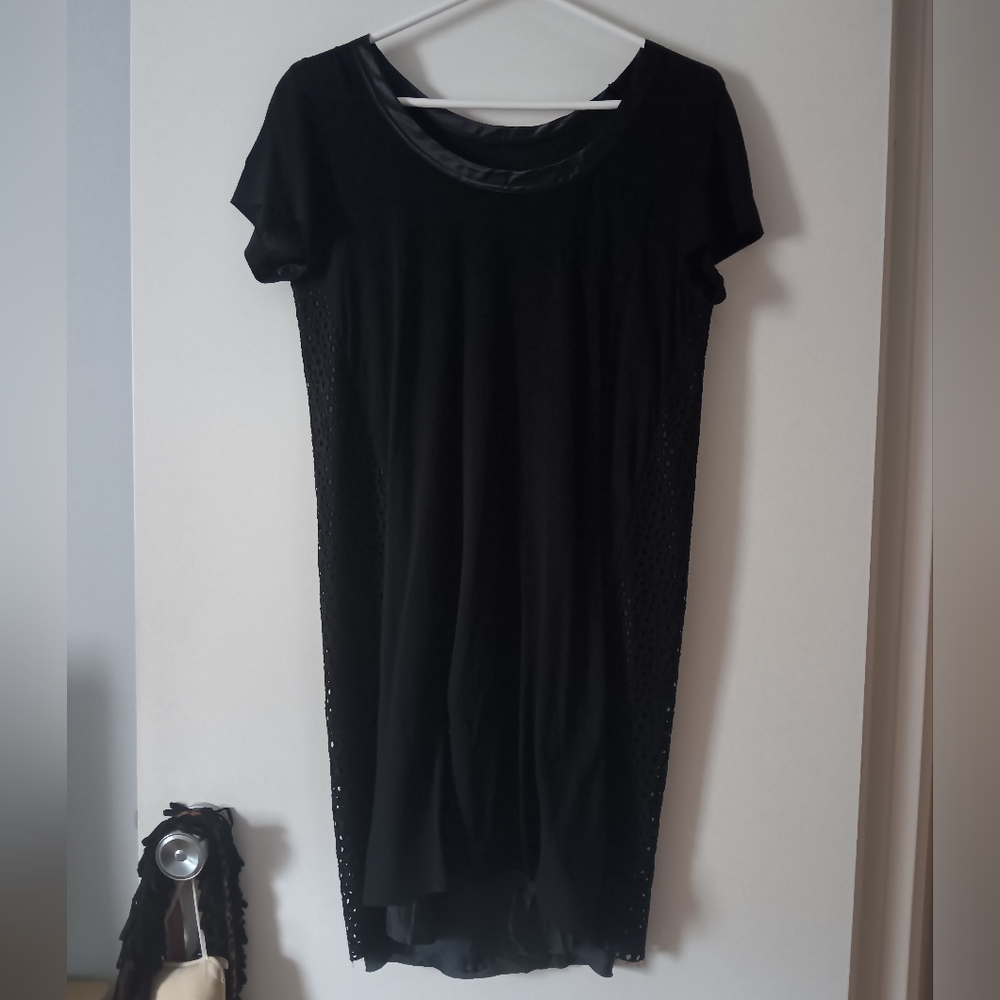 SACAI Black Cotton Eyelet Back Dress 2 S/M
